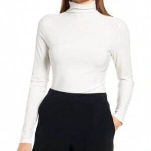 NEW Nordstrom 2021 Funnel Neck Long Sleeve Lightweight Minimal Top Layering XS